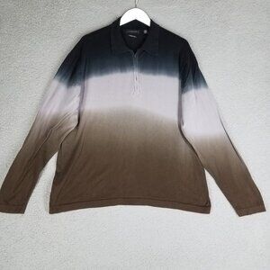 Jhane Barnes 1/4 Zip Sweater Adult XL Trim Fit Pullover Cotton Ombre Casual Mens